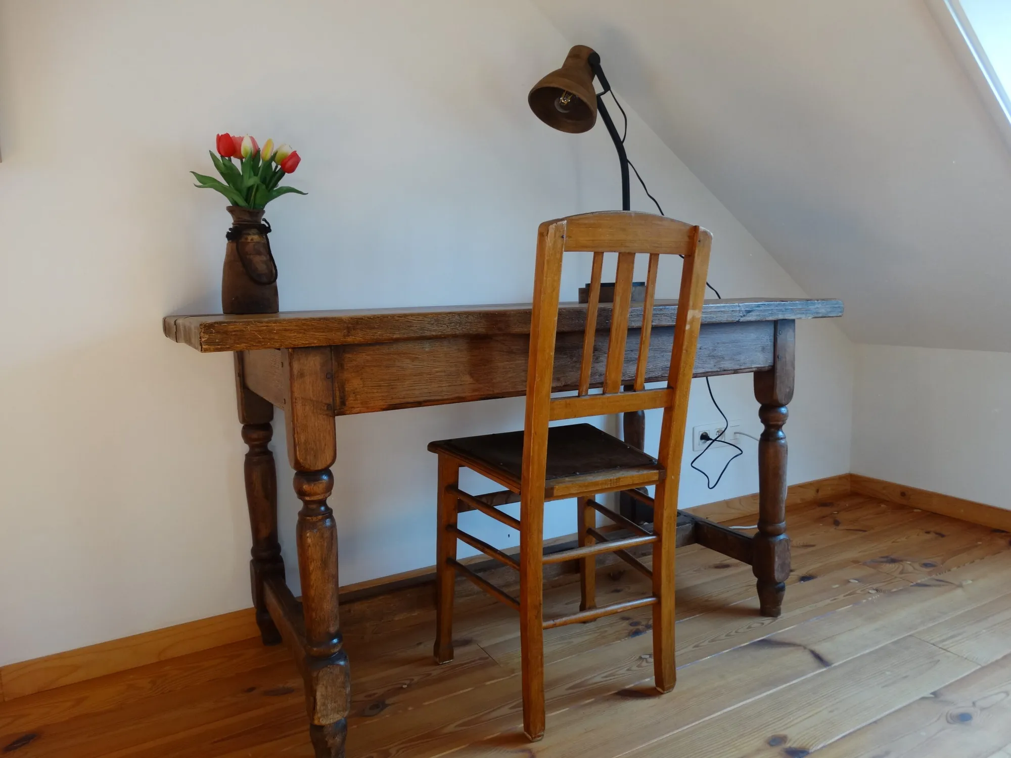 The desk on the mezzanine